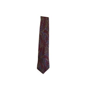 Fendi vintage men’s 100% silk multicolored leaf print tie 57